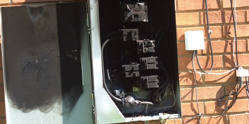 burnt electrical panel